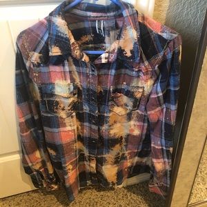 BKE Pearl snap shirt - hand distressed